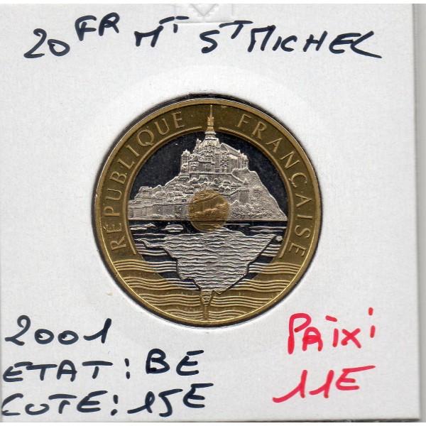 20 francs Mont St Michel 2001 BE FDC