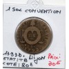 1 sol aux balances 1793 D. Dijon TB, Convention