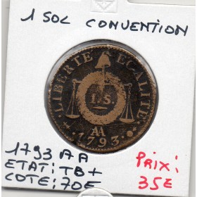 1 sol aux balances 1793 AA Metz TB+ Convention