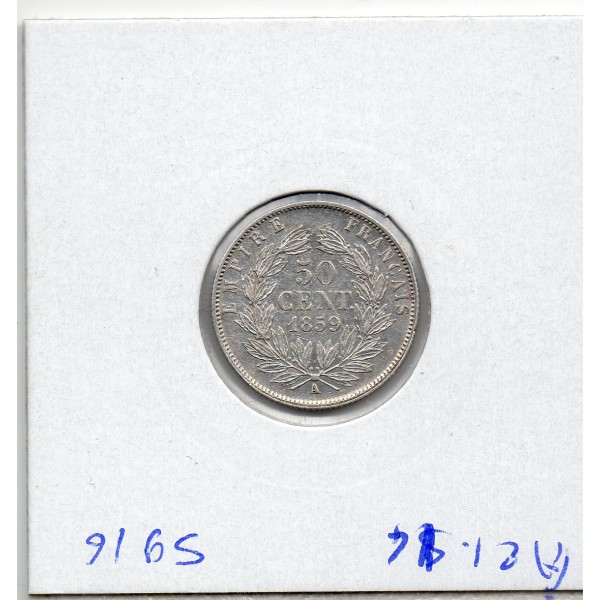 50 centimes Napoléon III tête nue 1859 A Paris Sup
