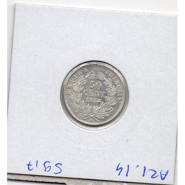 50 centimes Napoléon III tête nue 1854 A Paris Sup+