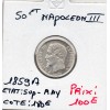 50 centimes Napoléon III tête nue 1859 A Paris Sup- Rayure