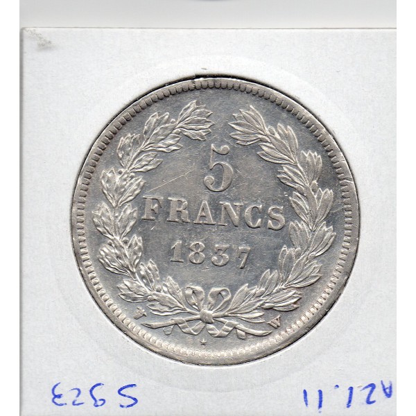 5 francs Louis Philippe 1837 W Lille Sup-