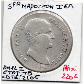 5 francs Napoléon 1er An 12 I Limoges TB