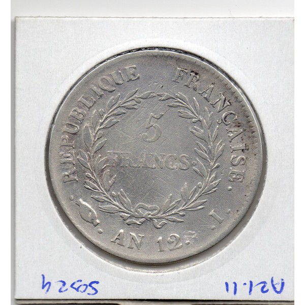 5 francs Napoléon 1er An 12 I Limoges TB
