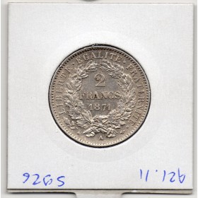 2 Francs Cérès 1871 Avec légende Petit A Sup