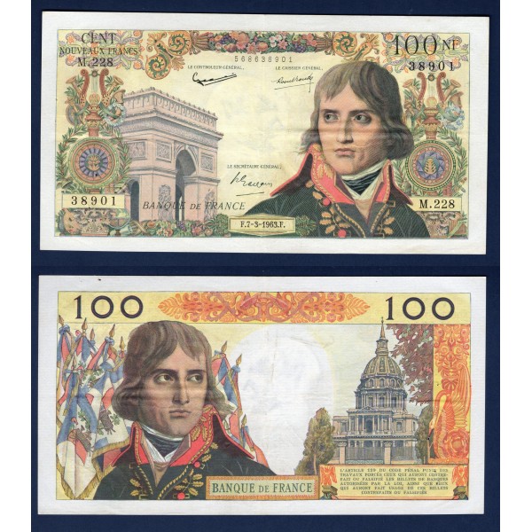 100 Nouveaux Francs Bonaparte, TTB, 7.3.1963 Billet de la banque de France
