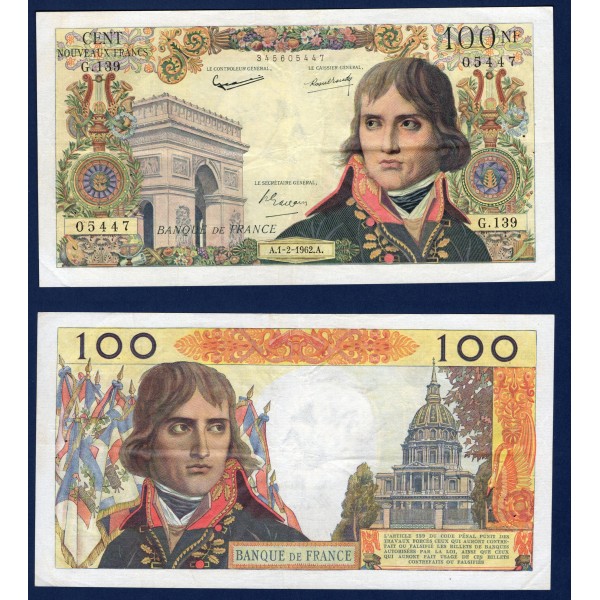 100 Nouveaux Francs Bonaparte, TTB, 1.2.1962 Billet de la banque de France