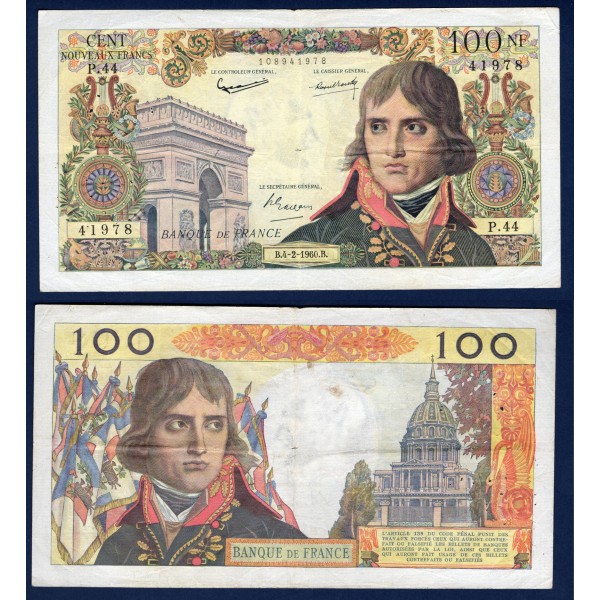 100 Nouveaux Francs Bonaparte, TTB-, 4.2.1960 Billet de la banque de France