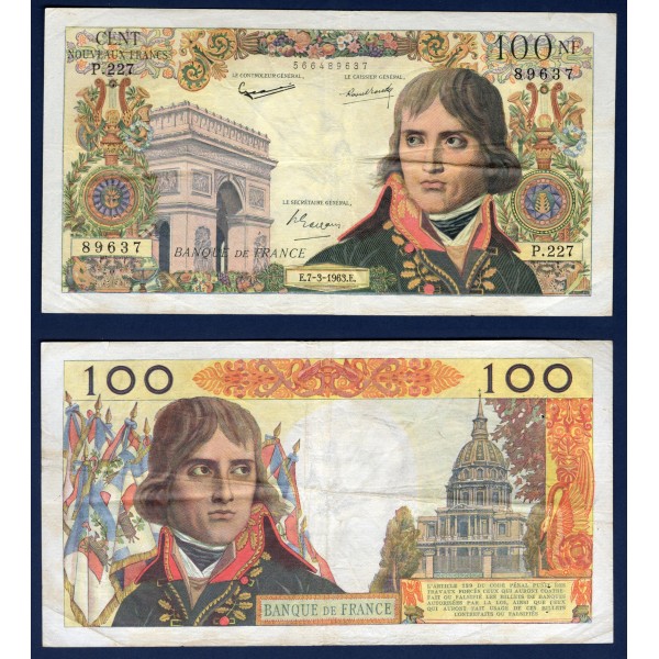 100 Nouveaux Francs Bonaparte, TTB-, 7.3.1963 Billet de la banque de France