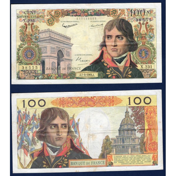 100 Nouveaux Francs Bonaparte, TTB-, 7.3.1963 Billet de la banque de France