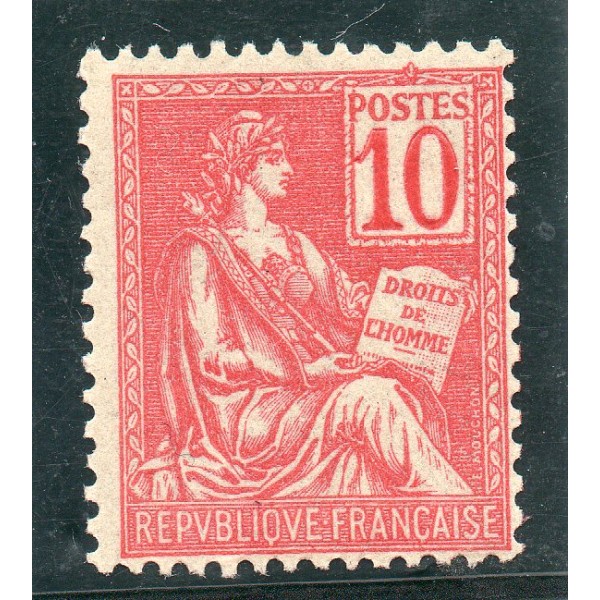 Timbre France Yvert No 112 Mouchon Type I 10c Rose neuf **