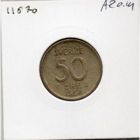 Suède 50 Ore 1961 TTB, KM.825 Gustaf VI Adolf