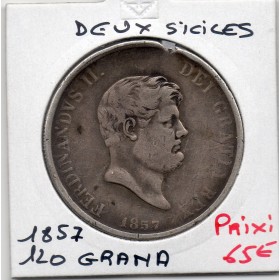 Italie Deux Siciles 120 Grana 1857 TB, KM.370 Ferdinand II