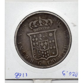 Italie Deux Siciles 120 Grana 1857 TB, KM.370 Ferdinand II