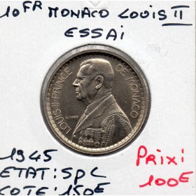 Essai Monaco 10 francs 1945 Spl, Gad.136 Louis II