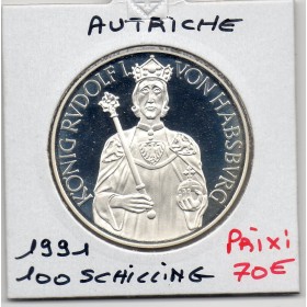 Autriche 100 Schilling 1991 Spl, KM.3001 Rudolf 1er von Habsburg