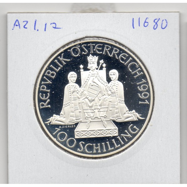 Autriche 100 Schilling 1991 Spl, KM.3001 Rudolf 1er von Habsburg