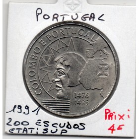 Portugal 200 escudos 1991 Sup, KM.658 Colomb