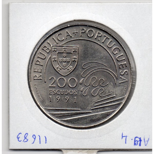 Portugal 200 escudos 1991 Sup, KM.658 Colomb
