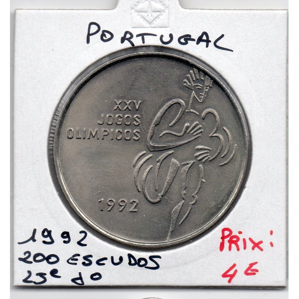 Portugal 200 escudos 1992 Sup, KM.662 25ème JO