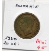 Roumanie 20 lei 1930 TTB, KM.51 Carol II