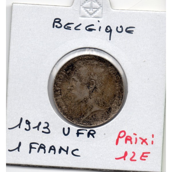 Belgique 1 Franc 1913 en Français TTB, KM.72 Albert 1er