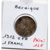 Belgique 1 Franc 1913 en Français TTB, KM.72 Albert 1er