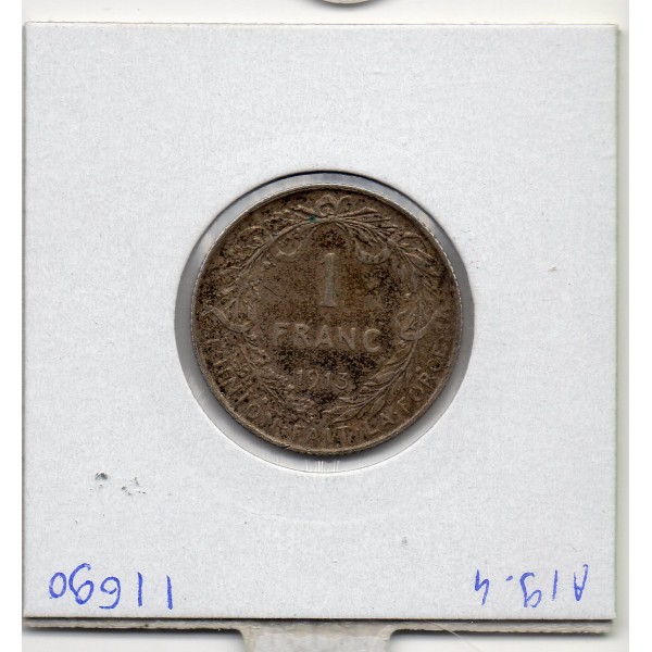 Belgique 1 Franc 1913 en Français TTB, KM.72 Albert 1er