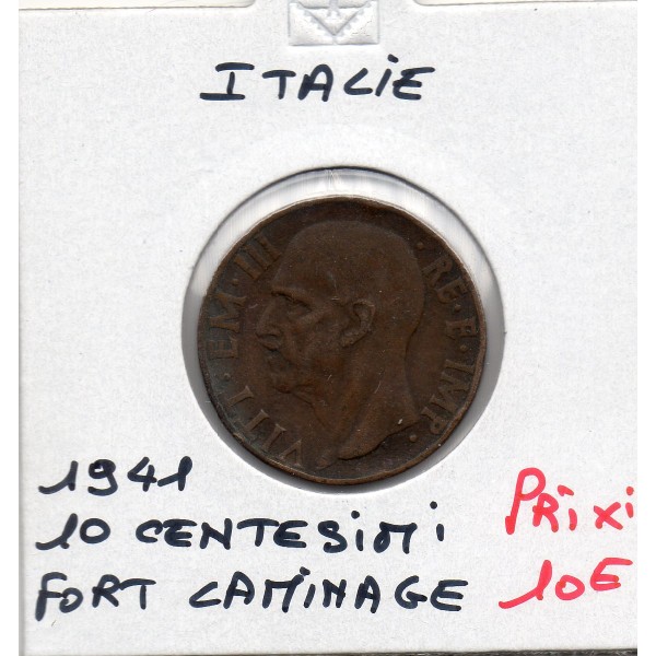 Italie 10 centesimi 1941 R Rome Sup,  KM.74a fautée Fort laminage