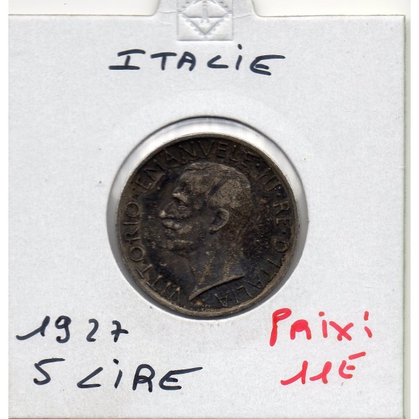 Italie 5 Lire 1927  TTB,  KM 67 pièce de monnaie