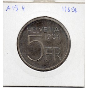 Suisse 5 francs 1984 Sup, KM.63 Auguste Piccard