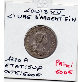 Livre d'argent Fin 1720 A Paris Louis XV Sup Compagnie des Indes