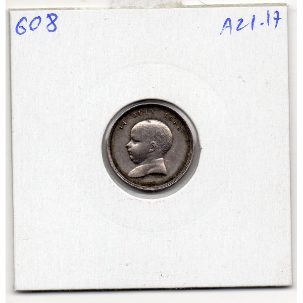 Jeton Quinaire Napoleon III pour la naissance de Napoléon IV, 1856 sans poinçon