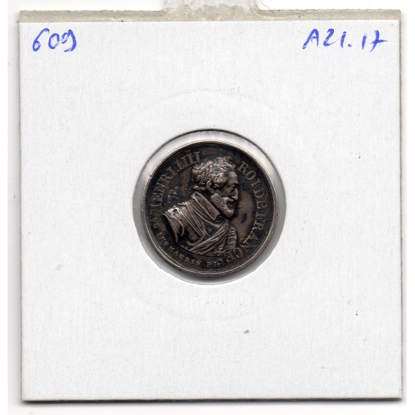 Jeton Quinaire Louis XVIII et Henri IV, Caqué 1818 sans poinçon