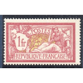 Timbre France Yvert No 121 Type Merson 1F lie-de-vin et olive neuf **