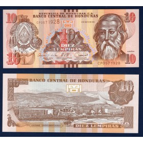 Honduras P.99f, Billet de 10 Lempiras 2024 Jose Trinidad Cabanas