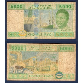 Afrique Centrale P.409Aa pour le Gabon, B Billet de 5000 Francs CFA 2002