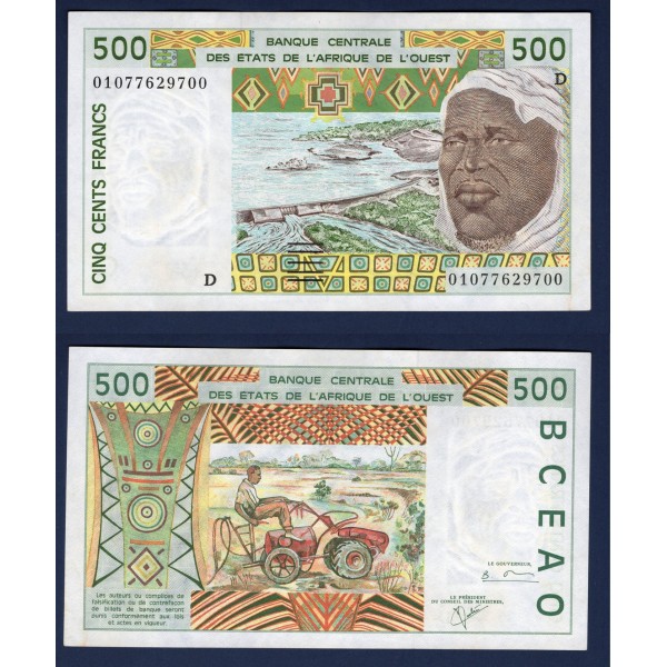 BCEAO P.410Dl pour le Mali, TTB Billet de 500 Francs CFA 2001