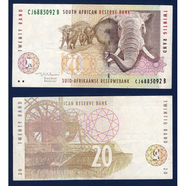 Afrique du sud P.124b, TTB Billet de 20 rand 1999 Elephant