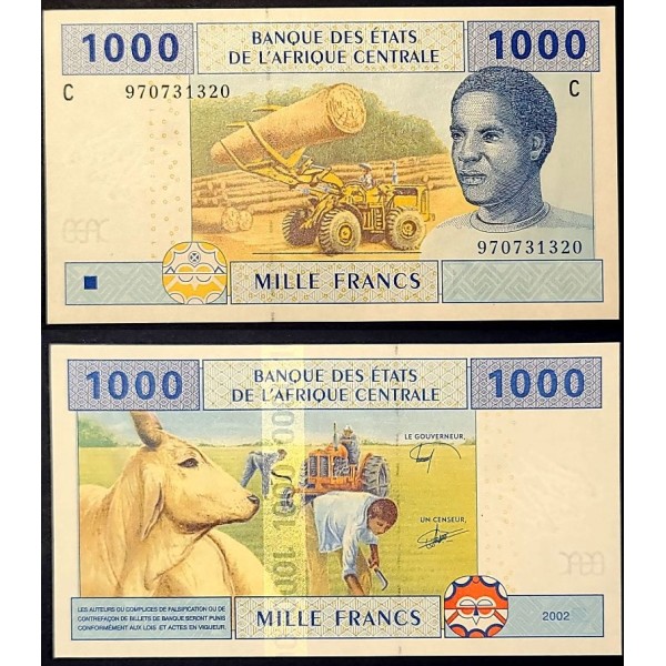 Afrique Centrale P.607Ce pour le Tchad, neuf Billet  de 1000 Francs CFA 2002