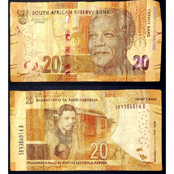 Afrique du sud P.144, TB Billet de 20 rand 2018 Mandela