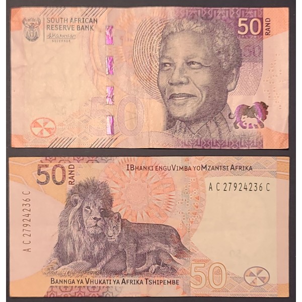 Afrique du sud P.150a, TTB Billet de 50 rand 2023 Lion