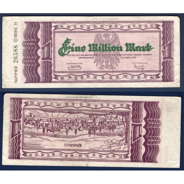 Kaiserslautern Gross Notgeld 1 Million mark, 1923