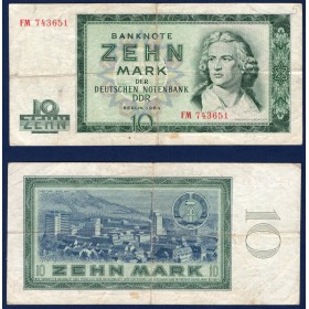 Allemagne RDA P.23a, TB Billet de 10 Deutsche Mark 1964 Friedrich Schiller