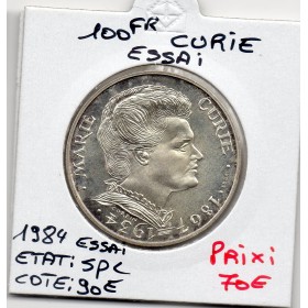 Essai 100 francs Marie Curie 1984 Spl