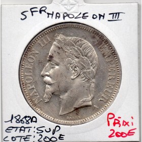 5 francs Napoléon III tête laurée 1868 A Paris Sup