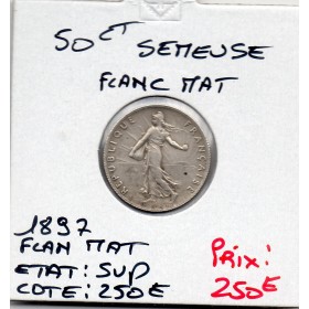 50 centimes Semeuse Argent 1897 Sup Flan Mat