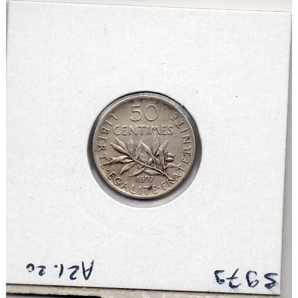 50 centimes Semeuse Argent 1897 Sup Flan Mat