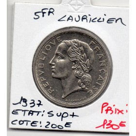 5 francs Lavrillier 1937 Sup+